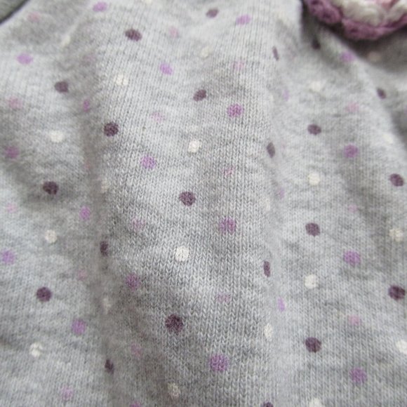 Carters Pullover Shirt Girls Size 9M Gray Purple Polka Dot Long Sleeve Top - Picture 3 of 6